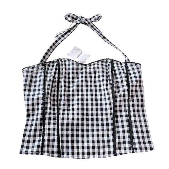 Forever 21 Gingham Check Halter Corset Top - Picture 1 of 4